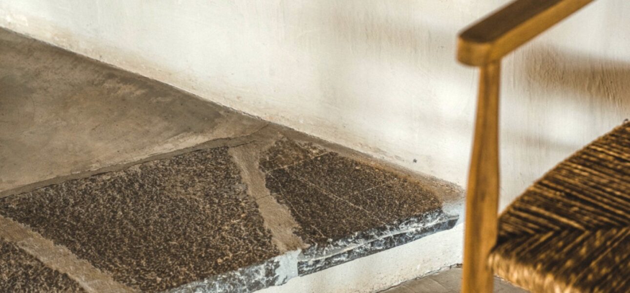 Detalle de materiales naturales en el proyecto Aguamadera